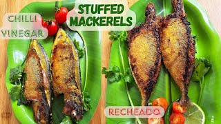 STUFFED MACKEREL FRY TWO WAYS  RECHEADO FRY  CHILLI VINEGAR  EASY GOAN FISH RECIPES [upl. by Maccarone]