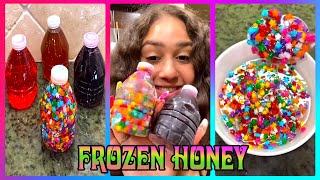 🌈🍀 Satisfying Frozen Honey 🍯💛💚💝 Frozen Honey Jelly Recipe Tiktok Compilation 4 [upl. by Nivrag372]