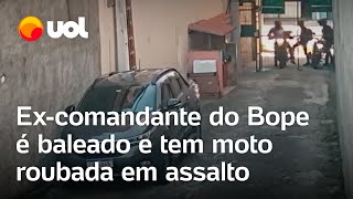 Excomandante do Bope é baleado em assalto no Rio veja vídeo [upl. by Myrle466]