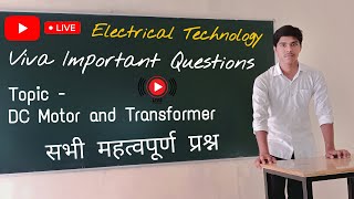 DC motor and Transformer Most imp Viva Questions  live 🔥 [upl. by Nagram]