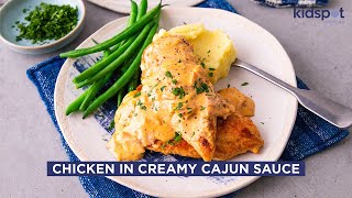 Chicken in creamy cajun sauce  Family Dinner Recipes  Kidspot [upl. by Jarrad326]