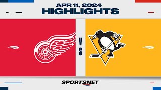 NHL Highlights  Red Wings vs Penguins  April 11 2024 [upl. by Anaderol]