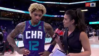 Bally SportsHornets Reporter Ashley ShahAhmadi Interviews Kelly Oubre Jr [upl. by Nilauqcaj]