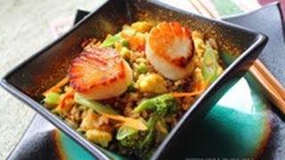 Egg Fried Rice with Sautéed scallops recipe [upl. by Oriane192]