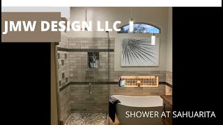 CUSTOM TILE SHOWER WITH FREESTANDING TUB [upl. by Kinny764]