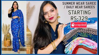 SNAPDEAL Saree Haul Under 600  Lightweight Saree for daily wear  DIMPAL SINGH [upl. by Eugatnom]