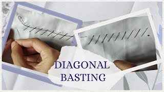 Diagonal Basting Stitch  Hand Basting Stitch  handsewing basicstitch basicstitching [upl. by Isac]