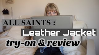 ALL SAINTS Balfern Biker Leather Jacket TryOn amp Review [upl. by Nylorac232]