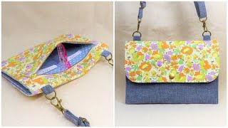 マルチポーチ作り方 ショルダーミニバッグ作り方 DIY How to make a pouch 裏地付きくすり手帳入れ 通帳ポーチ Pouch Tutorial ポケットいっぱいポシェット [upl. by Castra]