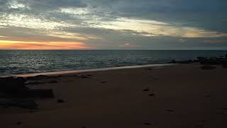 Blue Afterglow on a Remote Beach with Gentle Ocean Waves  Relaxing ASMR for Deep Sleep  3H in 4K [upl. by Chlores]