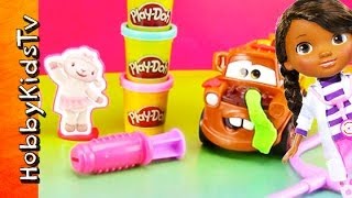 PLAYDOH Doc McStuffins Set Helps Toys Feel Better HobbyKidsTV [upl. by Etrem]