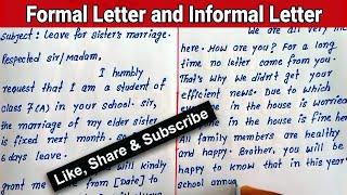 Formal Letter and Informal Letter writing  Write Formal amp Informal Letter  Easy Formal amp Informal [upl. by Silverman]