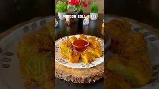 Trending recipe of crunchy Pakoda Roll Bites shorts snacks recipe bread potato [upl. by Renaxela115]