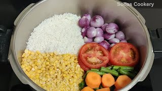 Easy Lunch Box Recipe  How To Make Tasty Hotel Saravana Bhavan Style Sambar Sadham [upl. by Yrffej]