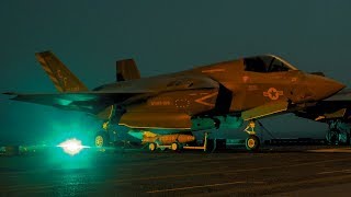 VMFA211 F35Bs from USS ESSEX 1st Strike 27 Sep 2018 [upl. by Aklog216]