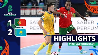 Portugal v Kazakhstan  FIFA Futsal World Cup 2024  Round of 16  Highlights [upl. by Nirrat]