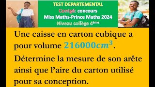 Le cube patron de cube arête face volume aire maths académie géométrie dans lespace [upl. by Charita171]