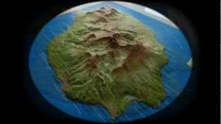 île de la Réunion carte en relief 3D [upl. by Halona]