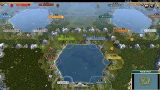 Civ 5 AI Only Timelapse Lakes of Destruction [upl. by Hafinah]