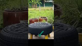 quotDIY Tire Chair  how to make tyre seat Used tyre use [upl. by Rehoptsirhc]