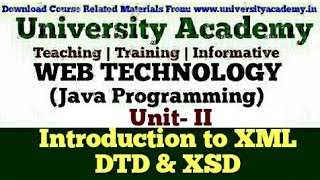 WT35 Introduction XMLXML SyntaxHTML vs XML XML ValidationDTDXSDDocument Type Definition [upl. by Llerrehs]