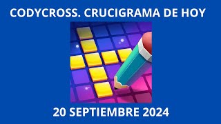 Codycross Crucigrama de Hoy 20 Septiembre 2024 [upl. by Adna]