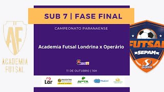 CAMPEONATO PARANAENSE SUB 7  FASE FINAL  Academia Futsal Londrina X SEPAMOperário  Grupo B [upl. by Maury]