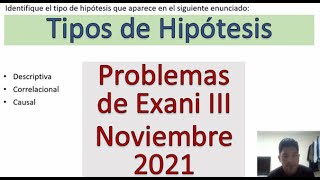 EXANI III en línea Tipos de hipótesis Noviembre 2021 [upl. by Hausner]