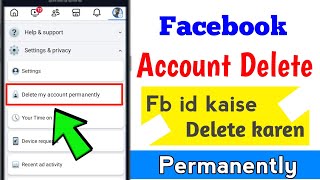 Facebook account delete kaise kare  How To Delete Facebook Account Permanently  Fb id delete kare [upl. by Cand960]