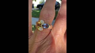 Fine Diamond Pear Cut Tanzanite Modernist Ring in 14K Gold [upl. by Etiam69]