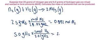 Chemical Quantities Limiting reactants and calculating percent yields [upl. by Farr]