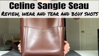 Review Celine Sangle Seau Burgundy in Calfskin leather mod shots [upl. by Athena]