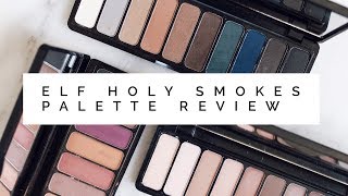 elf Holy Smokes Palette Review  Swatches  Mad for Matte Palettes Compared [upl. by Malissa]