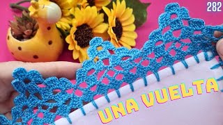 Haz esta puntilla de una sola vuelta y tus trabajos lucirán hermosos 🌺 282 [upl. by Ahsaenat]