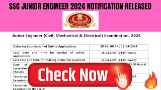 SSC junior Engineer 2024 exams dates are out official notification released  check now sscje ssc [upl. by Crawley129]