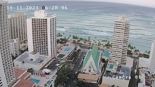 Hilton Waikiki Beach Live Surf Cam [upl. by Mandal]