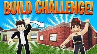 Richy Vs Amberry Build Challenge  Bloxburg Starter Home Build Challenge [upl. by Simpson]