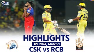 CSK vs RCB IPL 2024 Match Highlights Chennai Super Kings vs Royal Challengers Bangalore Today Match [upl. by Atiekahs133]