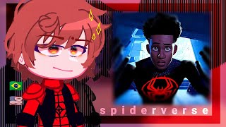 •Spider Man Multiverse react to Spider Man Through The Spiderverse•gacha club 🇧🇷🇺🇸 [upl. by Greg]