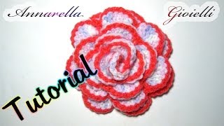 Tutorial rosa alluncinetto  How to crochet a rose [upl. by Jr707]