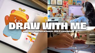 Draw With Me QampA  Giveaway  How I Create Digital Character Designs [upl. by Cora]