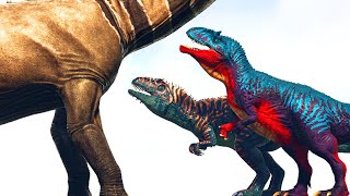 ARGENTINOSAURUS lvl1K vs GIGAS and TITANOSAUR  ARK Dino Battle [upl. by Eillac]