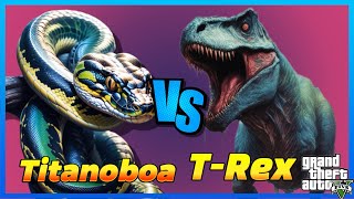 Ultimate Battle Titanoboa vs TRex  Fight to the Deathtitanoboa trex [upl. by Konrad]