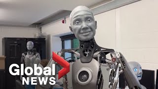 Humanlike robot quotwakes upquot as UK company unveils android Ameca [upl. by Sivle]