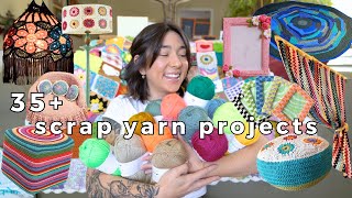 35 crochet scrap yarn ideas  colorful yarn haul and easy crochet projects [upl. by Apgar556]