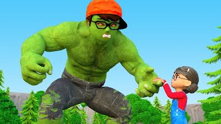 NickHulk vs Giant Zombie Rescue Tani Miss T  Scary Teacher 3D Superheroes Animation [upl. by Kucik]