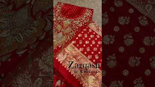 Our new collections zarqash by moini fabric audienceengagement saree banarasisaree fanfav [upl. by Tuneberg]