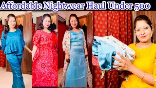 Affordable Nighty Haul Honeymoon Night Suits Night Suits Under 500 Bridal Night Wear Haul kaftan [upl. by Natala49]