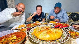 Moroccan Food Tour in Essaouira 🇲🇦 Oysters  Giant Bastilla in Morocco [upl. by Ecital]