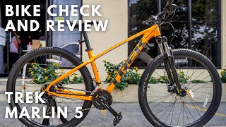 TREK MARLIN 5  COMPLETE BIKE CHECK [upl. by Naimaj486]